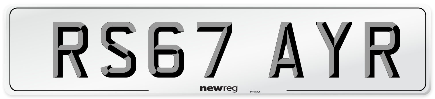 RS67 AYR Number Plate from New Reg